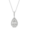 Pear Shape Halo Fusion Diamond Pendant