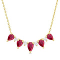 Pear Shape Gemstone & Diamond Necklace