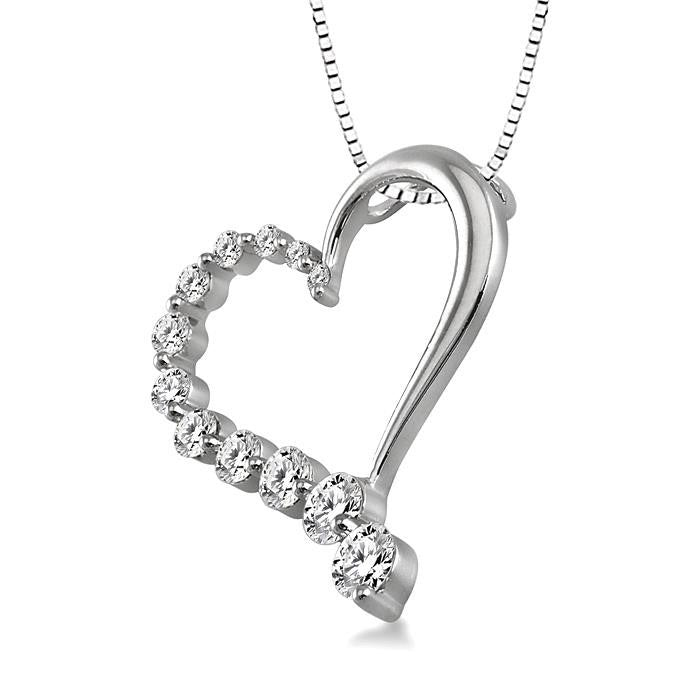 Lark Heart Shape Half Journey Diamond Fashion Pendant