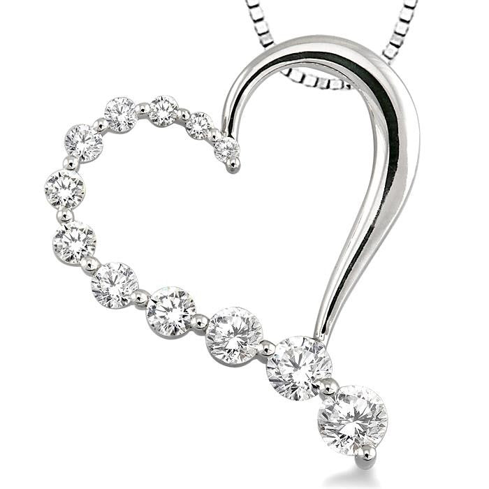Lark Heart Shape Half Journey Diamond Fashion Pendant