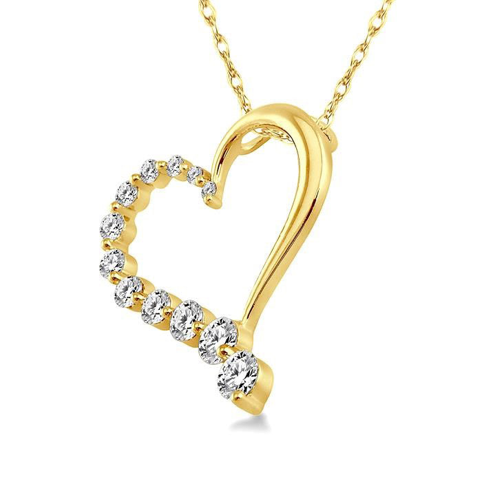 Quiana Zaira Heart Shape Half Journey Diamond Fashion Pendant