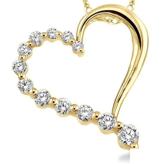 Quiana Zaira Heart Shape Half Journey Diamond Fashion Pendant