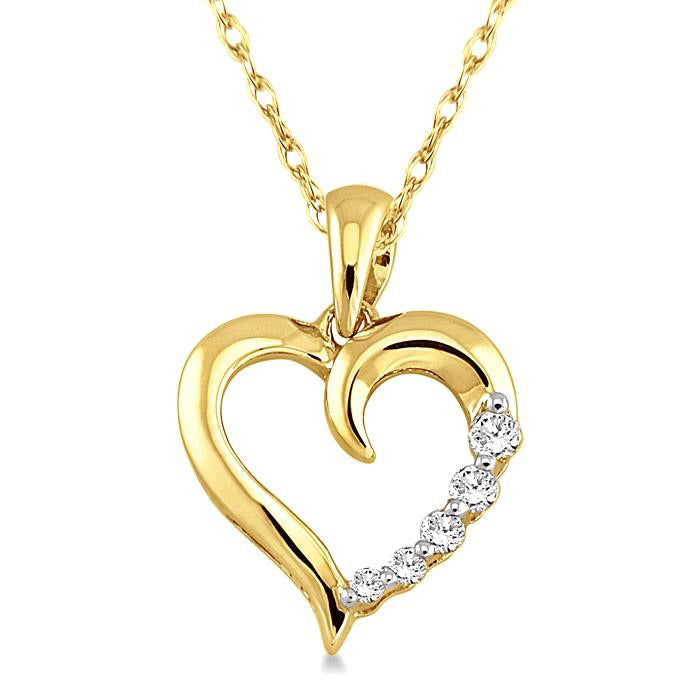 Eclipse Quiana Heart Shape Journey Diamond Fashion Pendant