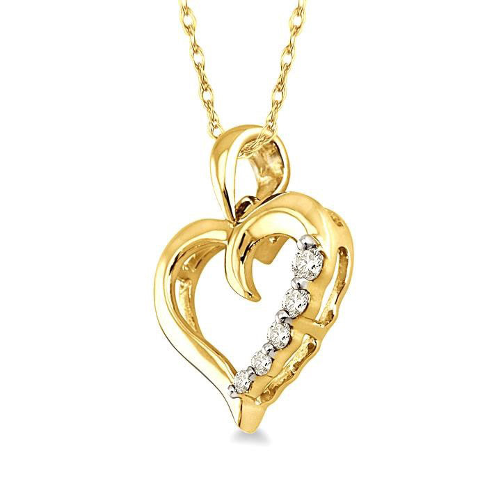 Eclipse Quiana Heart Shape Journey Diamond Fashion Pendant