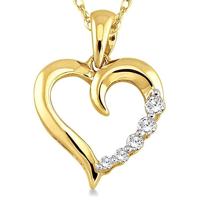 Eclipse Quiana Heart Shape Journey Diamond Fashion Pendant