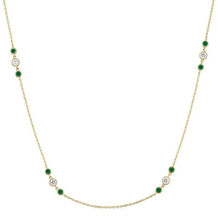 Aria 3 Gemstone & Diamond Station Necklace