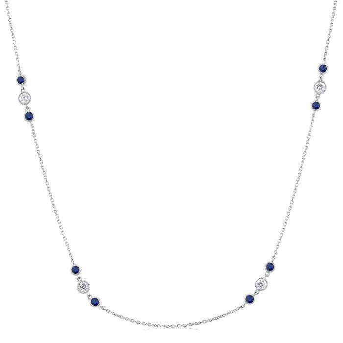 Halcyon 3 Gemstone & Diamond Station Necklace