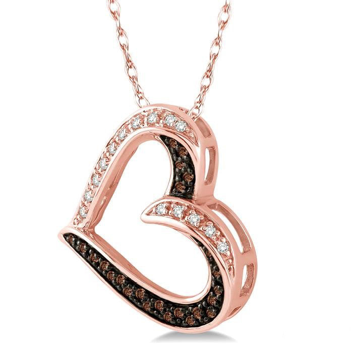 Heart Shape Champagne Diamond Pendant