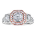 Diamond Cushion Halo Two Tone Milgrain Engagement Rng