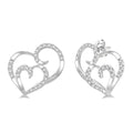 Double Heart Shape Diamond Earrings