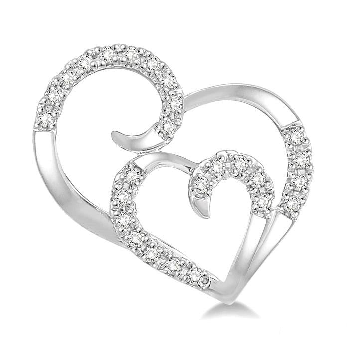 Double Heart Shape Diamond Earrings