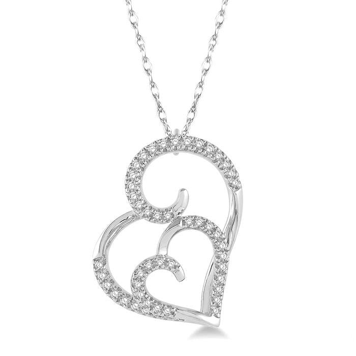 Velour Zaira Double Heart Shape Diamond Fashion Pendant