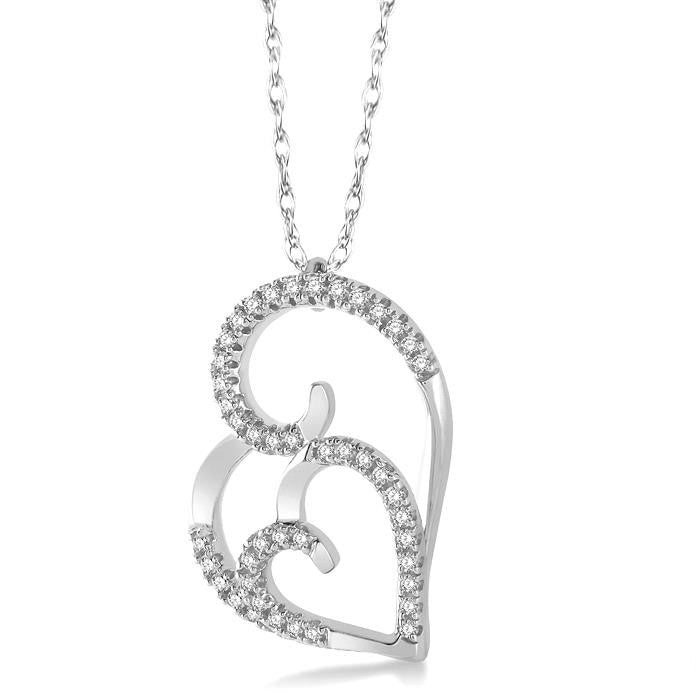 Velour Zaira Double Heart Shape Diamond Fashion Pendant