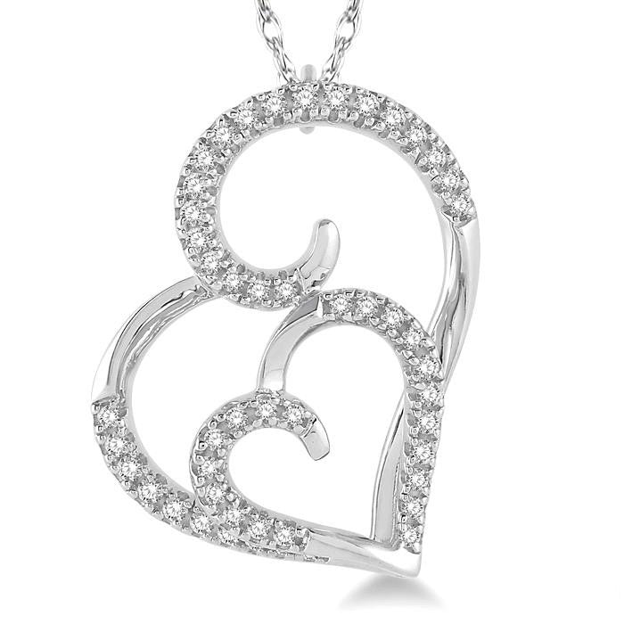 Velour Zaira Double Heart Shape Diamond Fashion Pendant