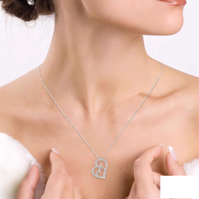 Velour Zaira Double Heart Shape Diamond Fashion Pendant