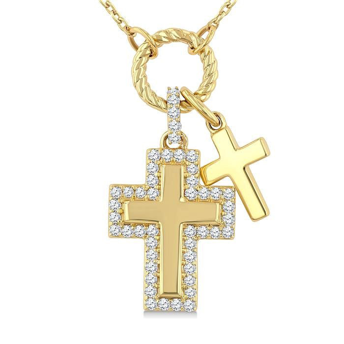 Cross Charm Diamond Fashion Pendant
