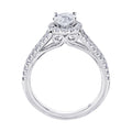 Diamond Oval Shaped Composite Cluster Split Shank Engagement Ring