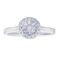 Diamond Round Shaped Composite Cluster Halo Ring