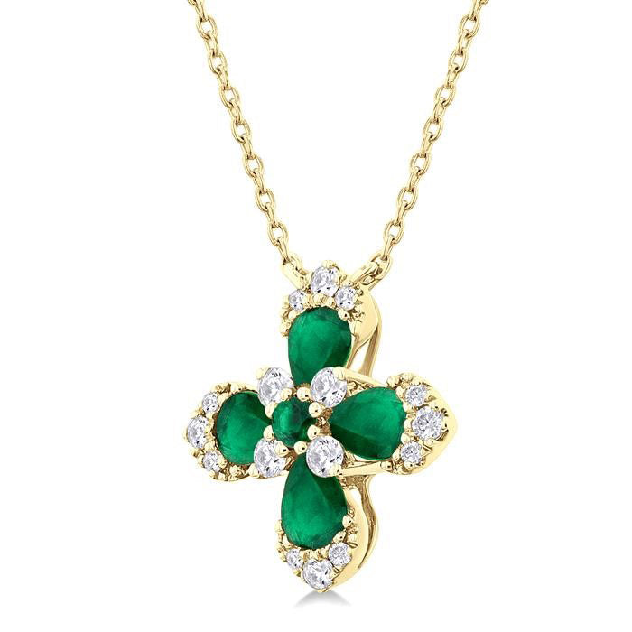Celestia Blossom Pear Shape Gemstone & Diamond Pendant