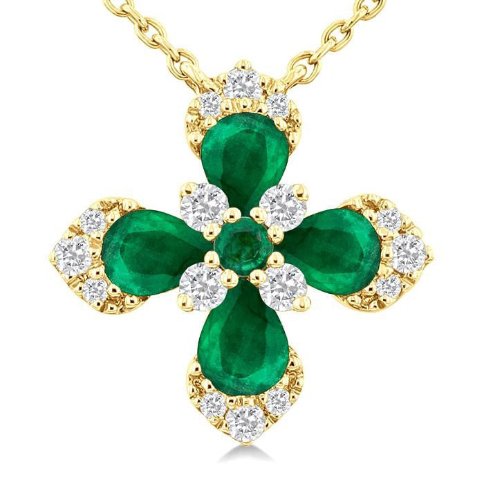 Celestia Blossom Pear Shape Gemstone & Diamond Pendant