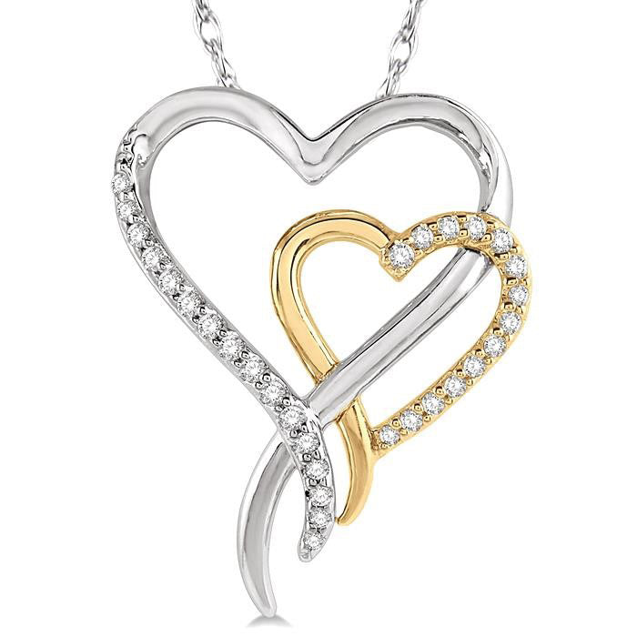 Bellona Galatea Double Heart Shape Diamond Fashion Pendant