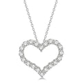 1 1/2 Ctw Heart Shape Round Cut Diamond Pendant With Chain in 14K White Gold