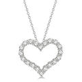 2 Ctw Heart Shape Round Cut Diamond Pendant With Chain in 14K White Gold