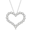 3 Ctw Heart Shape Round Cut Diamond Pendant With Chain in 14K White Gold