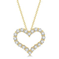 2 Ctw Heart Shape Round Cut Diamond Pendant With Chain in 14K Yellow Gold