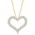 3 Ctw Heart Shape Round Cut Diamond Pendant With Chain in 14K Yellow Gold