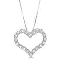 1 Ctw Heart Shape Round Cut Diamond Pendant With Chain in 14K White Gold