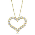 1 Ctw Heart Shape Round Cut Diamond Pendant With Chain in 14K Yellow Gold