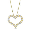 3/4 Ctw Heart Shape Round Cut Diamond Pendant With Chain in 14K Yellow Gold