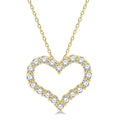 3/4 Ctw Heart Shape Round Cut Diamond Pendant With Chain in 14K Yellow Gold