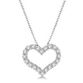 1/2 Ctw Heart Shape Round Cut Diamond Pendant With Chain in 14K White Gold