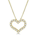 1/2 Ctw Heart Shape Round Cut Diamond Pendant With Chain in 14K Yellow Gold