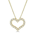 1/4 Ctw Heart Shape Round Cut Diamond Pendant With Chain in 14K Yellow Gold
