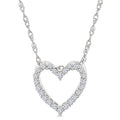 1/10 Ctw Heart Shape Round Cut Diamond Pendant With Chain in 14K White Gold