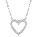 1/10 Ctw Heart Shape Round Cut Diamond Pendant With Chain in 10K White Gold