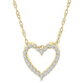 1/10 Ctw Heart Shape Round Cut Diamond Pendant With Chain in 10K Yellow Gold