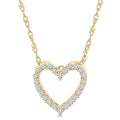 1/10 Ctw Heart Shape Round Cut Diamond Pendant With Chain in 10K Yellow Gold