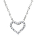 1/20 Ctw Heart Shape Round Cut Diamond Pendant With Chain in 10K White Gold