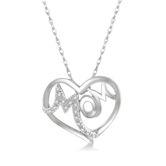 Sable Fable Mom Heart Shape Diamond Fashion Pendant