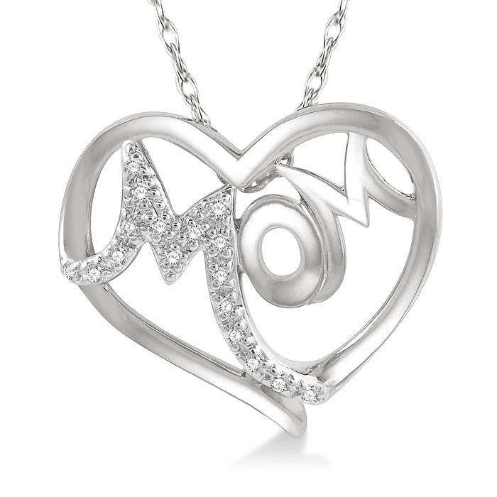 Sable Fable Mom Heart Shape Diamond Fashion Pendant