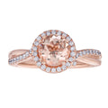 Diamond and Round Morganite ByPass Ring