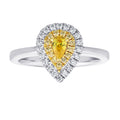 Diamond Yellow Pear Double Halo Ring