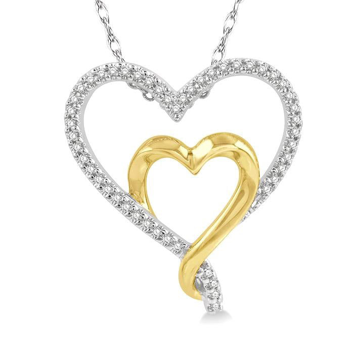 Beryl Mallow Double Heart Shape Diamond Fashion Pendant
