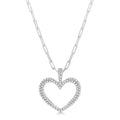 1/2 Ctw Round Cut Diamond Heart Pendant With Chain in 14K White Gold