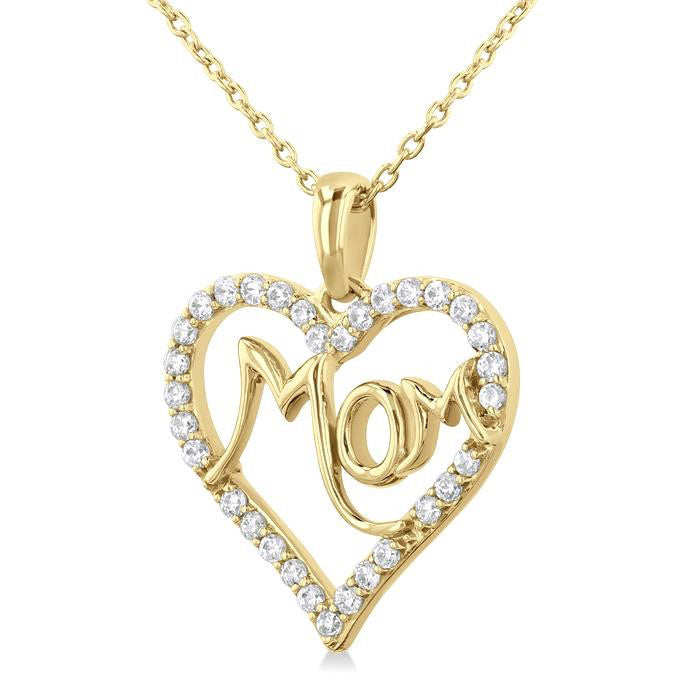 Nyx Mallow Mom Heart Shape Diamond Fashion Pendant