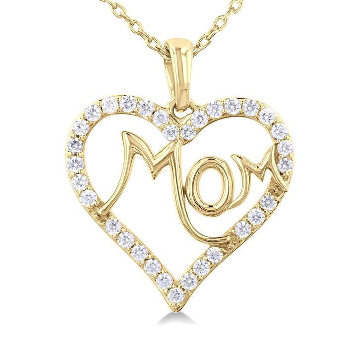 Nyx Mallow Mom Heart Shape Diamond Fashion Pendant